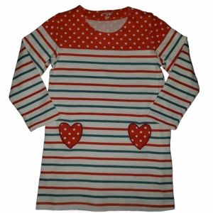 ❤ NEW Boutique Heart Appliqué Dress - Red Stripes & Polka Dots ❤